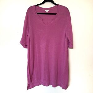 J.Jill linen blend short sleeve knit tunic sweater size XL Tall